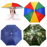 Rainbow umbrella hat open for adults, 26-inch diameter